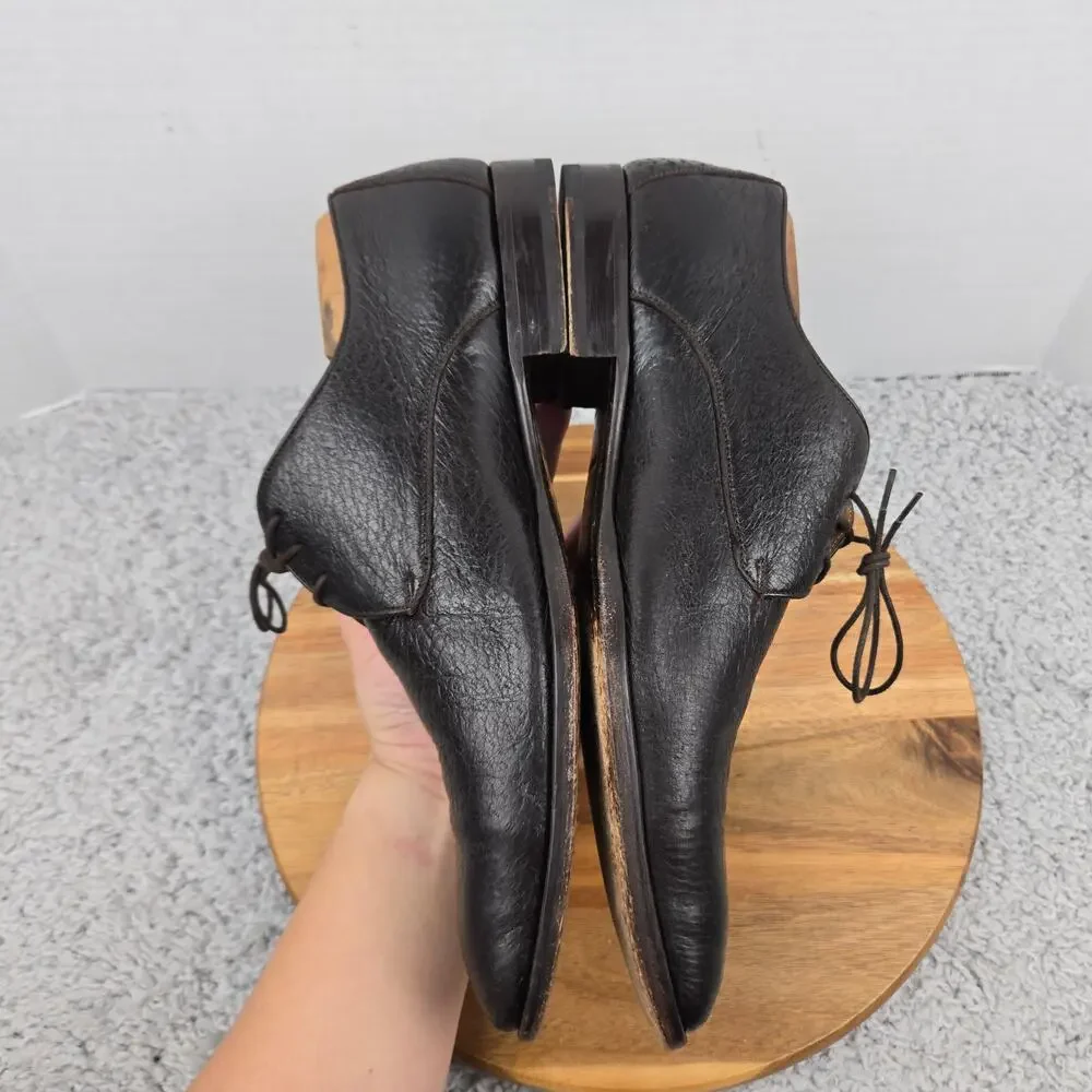Mezlan Men 12M Escorial Brown Peccary Leather Derby Oxford Plain Toe Dress Shoe